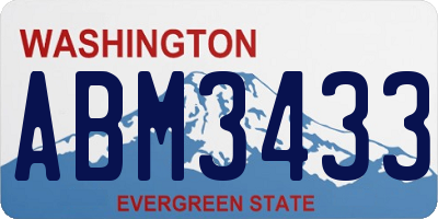 WA license plate ABM3433