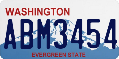 WA license plate ABM3454