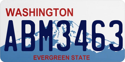 WA license plate ABM3463