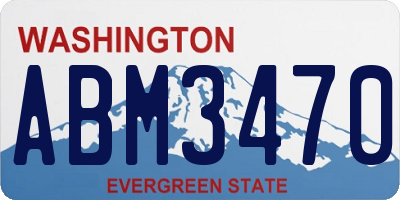 WA license plate ABM3470