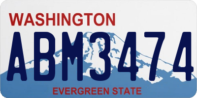WA license plate ABM3474