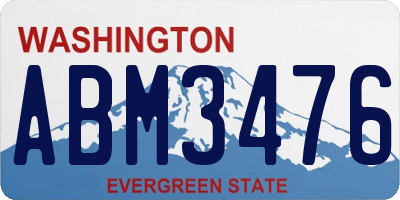 WA license plate ABM3476