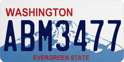 WA license plate ABM3477