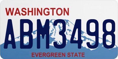 WA license plate ABM3498