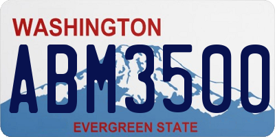 WA license plate ABM3500