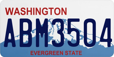 WA license plate ABM3504