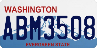 WA license plate ABM3508