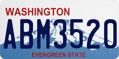 WA license plate ABM3520