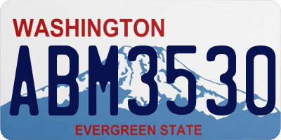 WA license plate ABM3530