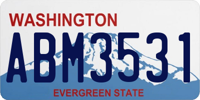 WA license plate ABM3531