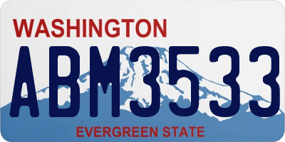 WA license plate ABM3533
