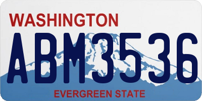 WA license plate ABM3536