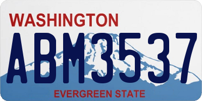 WA license plate ABM3537