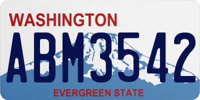 WA license plate ABM3542