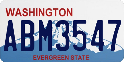 WA license plate ABM3547