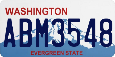 WA license plate ABM3548