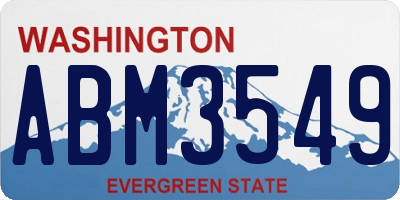 WA license plate ABM3549