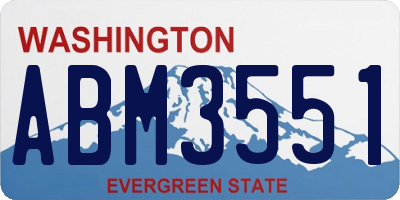 WA license plate ABM3551