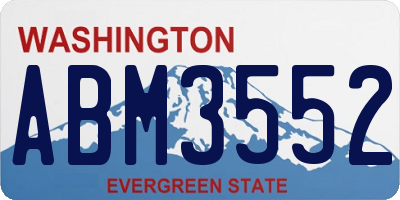 WA license plate ABM3552