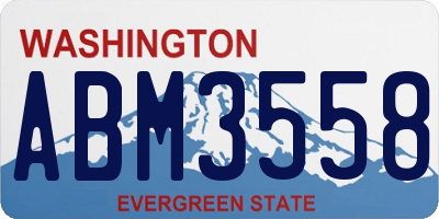 WA license plate ABM3558