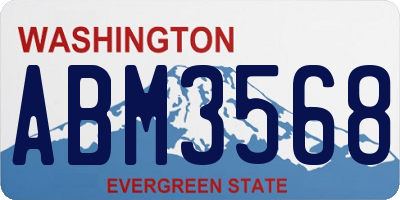 WA license plate ABM3568