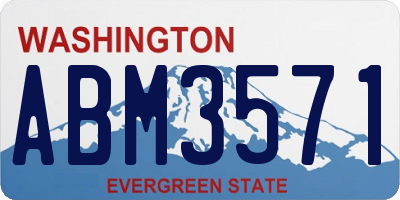 WA license plate ABM3571