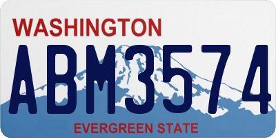 WA license plate ABM3574