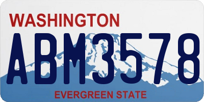 WA license plate ABM3578