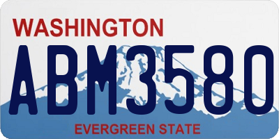 WA license plate ABM3580