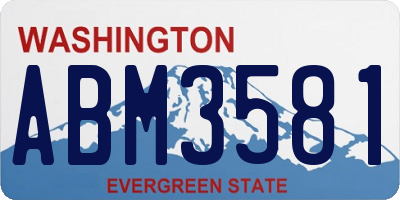 WA license plate ABM3581