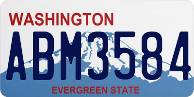 WA license plate ABM3584