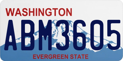 WA license plate ABM3605