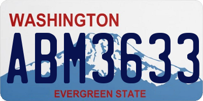 WA license plate ABM3633