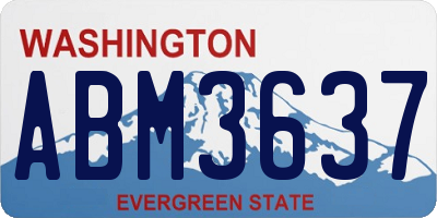WA license plate ABM3637