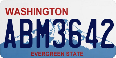 WA license plate ABM3642