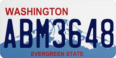 WA license plate ABM3648
