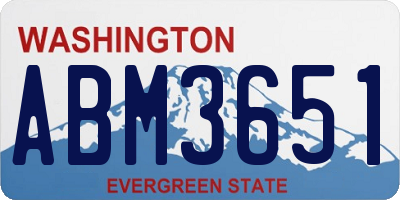 WA license plate ABM3651