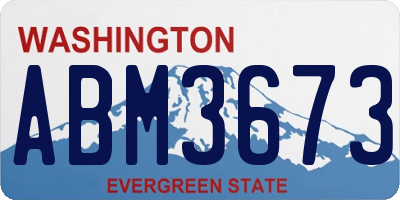 WA license plate ABM3673