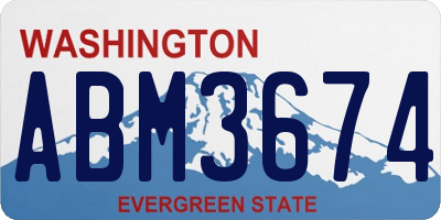 WA license plate ABM3674