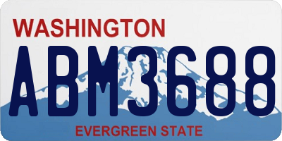 WA license plate ABM3688