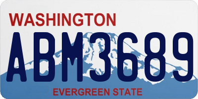 WA license plate ABM3689