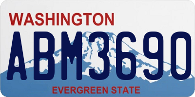 WA license plate ABM3690