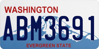 WA license plate ABM3691