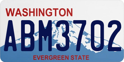 WA license plate ABM3702