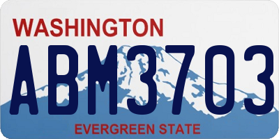 WA license plate ABM3703