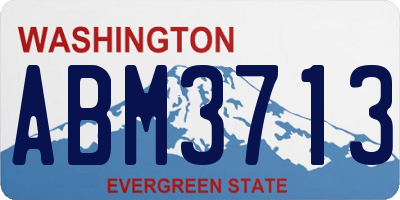 WA license plate ABM3713