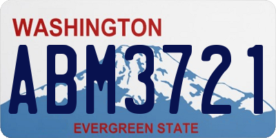 WA license plate ABM3721