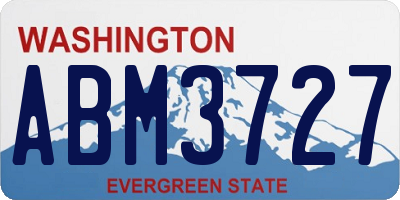 WA license plate ABM3727