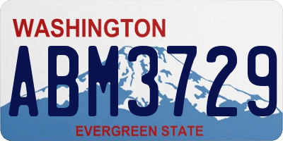 WA license plate ABM3729