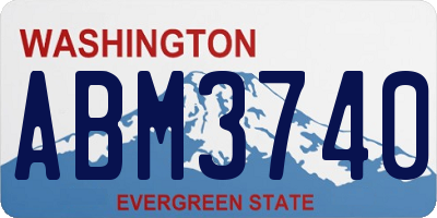WA license plate ABM3740